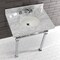 Kingston Brass KVPB30MOQ1 30-Inch Carrara Marble Console Sink, Marble White/Polished Chrome KVPB30MOQ1 - alternate 4